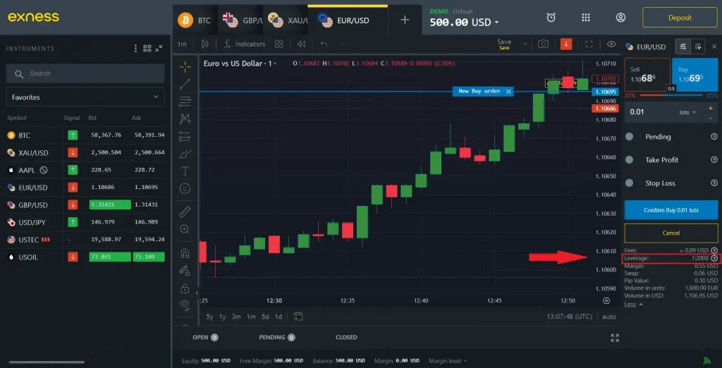 leverage exness